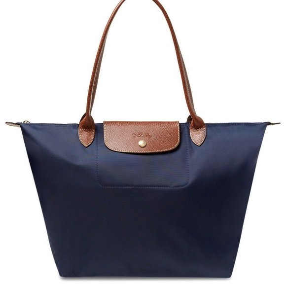 Longchamp Handbags - FINAL PRICE🎉HP🎉🎉 Longchamp LePliage Orig Designer Navy Leather Bag Tote Paris